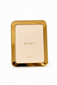 Porta Retrato Em Metal Borda Redonda- Dourado- 15x20cm- Mart