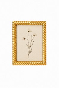 Porta Retrato Dourado Em Poliresina E Vidro - 15x20cm - Mart