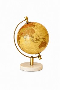 Globo Decorativo Em Metal C/ Base Em Mármore - 24cm - Mart
