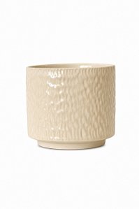 Cachepot Em Cerâmica Branco Tramado - Mart