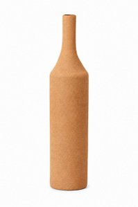 Vaso Em Cerâmica Textura Areia - Caramelo - Tam M - Mart