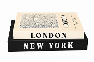 Jogo de Livro Decorativo com 2 Unidades – New York – Tuut