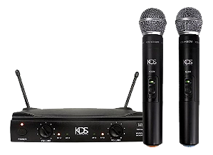 Microfone Duplo Sem Fio Kadosh KDS-W 382M Para Pequenos Eventos