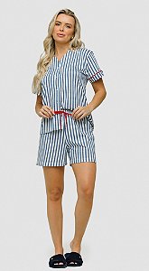 PIJAMA AMERICANO LISTRADO ALGODÃO