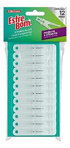 Prendedores Para Roupa Esfrebom Transparentes 12 Unidades