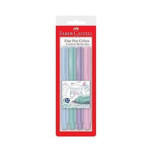 Canetas Fine Pen Colors 0.4mm 4 Tons Pastel Faber-castell