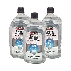Kit Água Desmineralizada Radiadores Baterias 1L 3 Un.