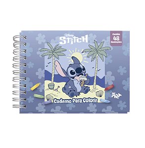 Caderno de Desenho Stitch para Colorir e 30 Adesivos