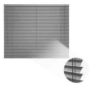 Persiana Horizontal Cinza PVC 1,4m x 1,3m - Casa Quarto Sala