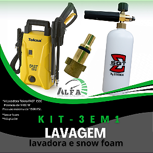 kit - Lavadora, Snow foam e Adaptador