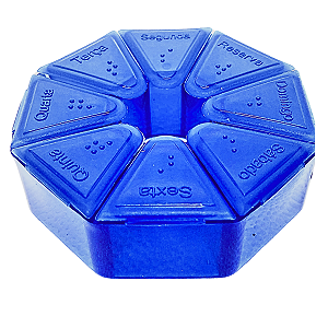 Porta Comprimidos Heptagonal Semanal Organizador 7 Divisões