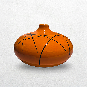 Vaso Japonês em Porcelana Laranja – 19 cm x 10 cm