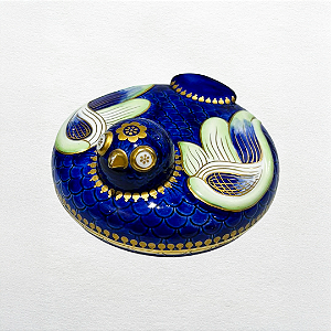 Tigela em Forma de Pássaro Mangani 1958 – Porcelana Italiana com Ouro