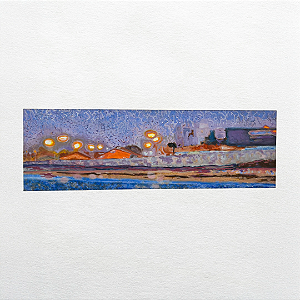 Mário Rocha – “Paisagem à Noite” Óleo sobre Tela (100x31 cm)