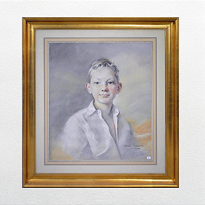 Xavier Collet – “Menino com Camisa Branca” Pastel sobre Papel (72x80 cm)