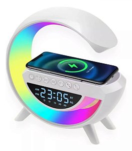 Luminária Rgb Caixa Som G Speaker Carregador Indução Relógio Cor Da Cúpula Branco Cor Da Estrutura Branco 110v/220v