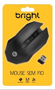 Mouse Wireless 1600 Dpi 2,4ghz Áustria 0053 Bright  Cor Preto