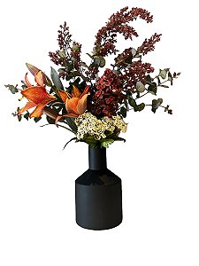 Arranjo de Flores Permanentes - Outonal Garrafa Preta