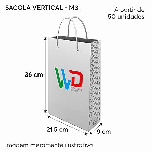 Sacola de Papel Personalizada Vertical Tam. 36 x 21,5 x 09 cm - M4