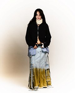 Swamp light wash denim skirt