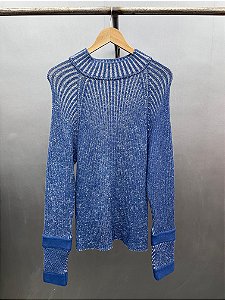 Double cuff ribbed sweater