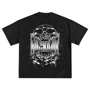 Camiseta Fuck Out Skull  -Preto