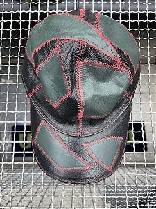Leather patchwork dad hat