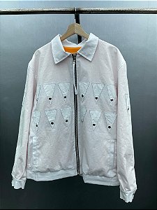 Leather patches work jacket - Branca
