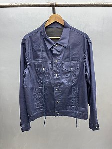 Dark Blue Waxed Trucker Jacket