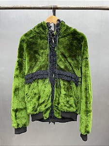Green Faux Fur Hoodie