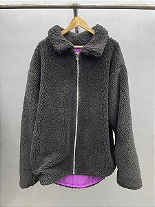 Black sherling zip up