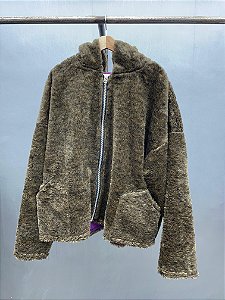 Short faux Fur hoodie