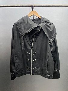 Dystopian Psycho Killer Leather Jacket Preta