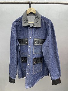 4 pocket work jacket denim napa leather