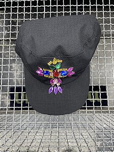 Crystal hand embroidered militar cap