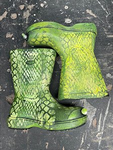 Airbrush Snake print rubber boots