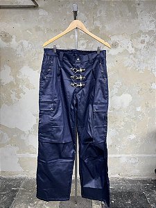 UMS 458-LL FW 25 MILITARY CARGO PANTS waxed dark blue