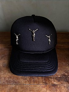 Blankout triple christ trucker hat