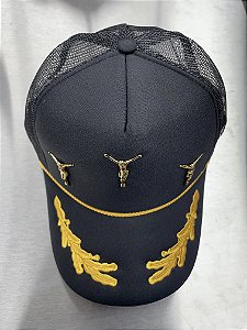 Triple Metal Jesus Hat Balck n Gold