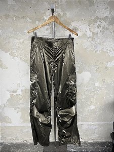 Bronze nylon cargo pants
