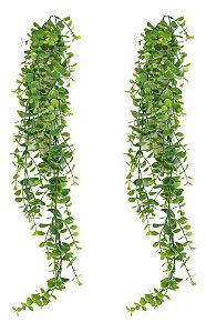 2 Pendente De Eucalipto Verde Toque Real Planta Artificial