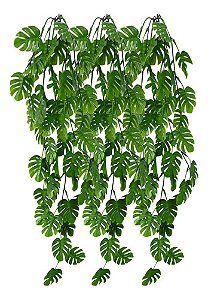 3 Pendente Costela De Adão Planta Artificial Decoração