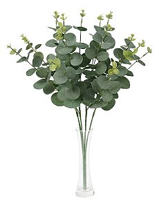 Kit 2 Buquê De Eucalipto Artificial 47cm Grande Folhagem