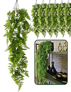 Kit 6 Pendente Samambaia Artificial Renda Portuguesa Slim