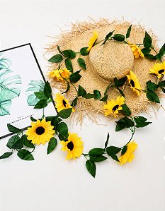 Corrente Girassol Artificial 2,30m Pendente Decoração