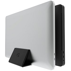 Suporte de Mesa Duplo PRETO Para 2 Notebooks Fechado Vertical Apoio de mesa Compativel com Macbook Samsung Dell - ARTBOX3D