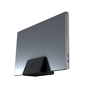 Suporte PRETO Base para Notebook Fechado Mesa Monitor Externo L20 Com Um Espaçamento interno de 2 cm - ARTBOX3D