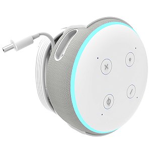 Suporte de Tomada Branco Compatível com Alexa Echo Dot 3 Branco - ARTBOX3D
