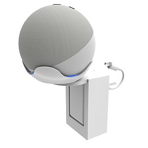 Suporte All In One Stand de Tomada CompatÍvel com Amazon Alexa Echo Dot 4 - Smart Speaker Home - Alto Falante Inteligente - Branco - ARTBOX3D