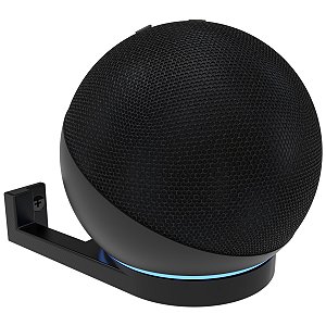 Suporte Stand de Parede Compatível com Alexa Echo Dot 4 - Smart Speaker Home - Alto Falante Inteligente - Preto